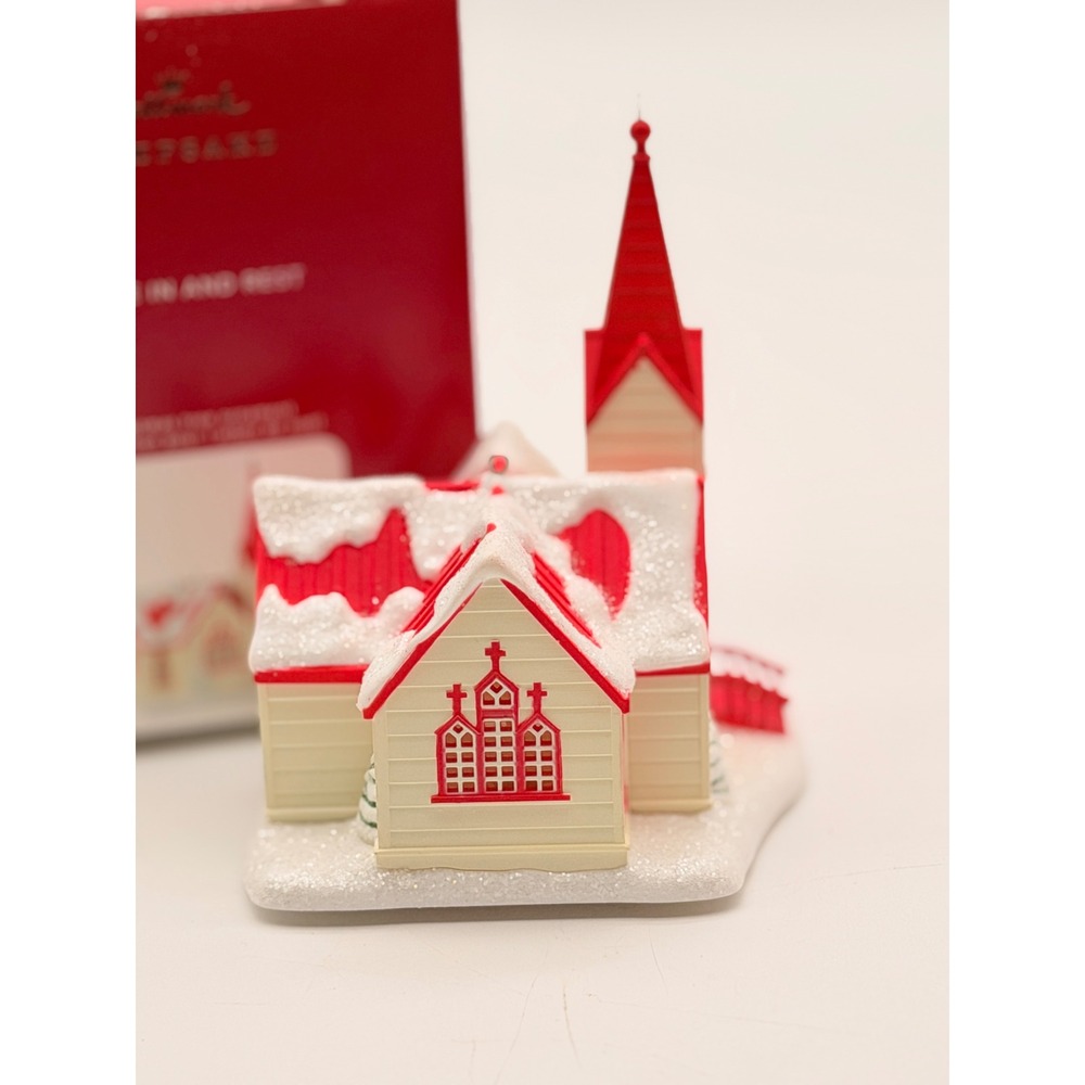 Hallmark Keepsake 2020 Come In And Rest Snowy Church Ornament QGO2014 Red White